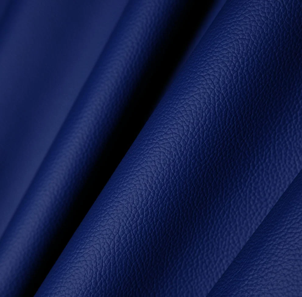 Pelle blu per soluzioni in pelle di design